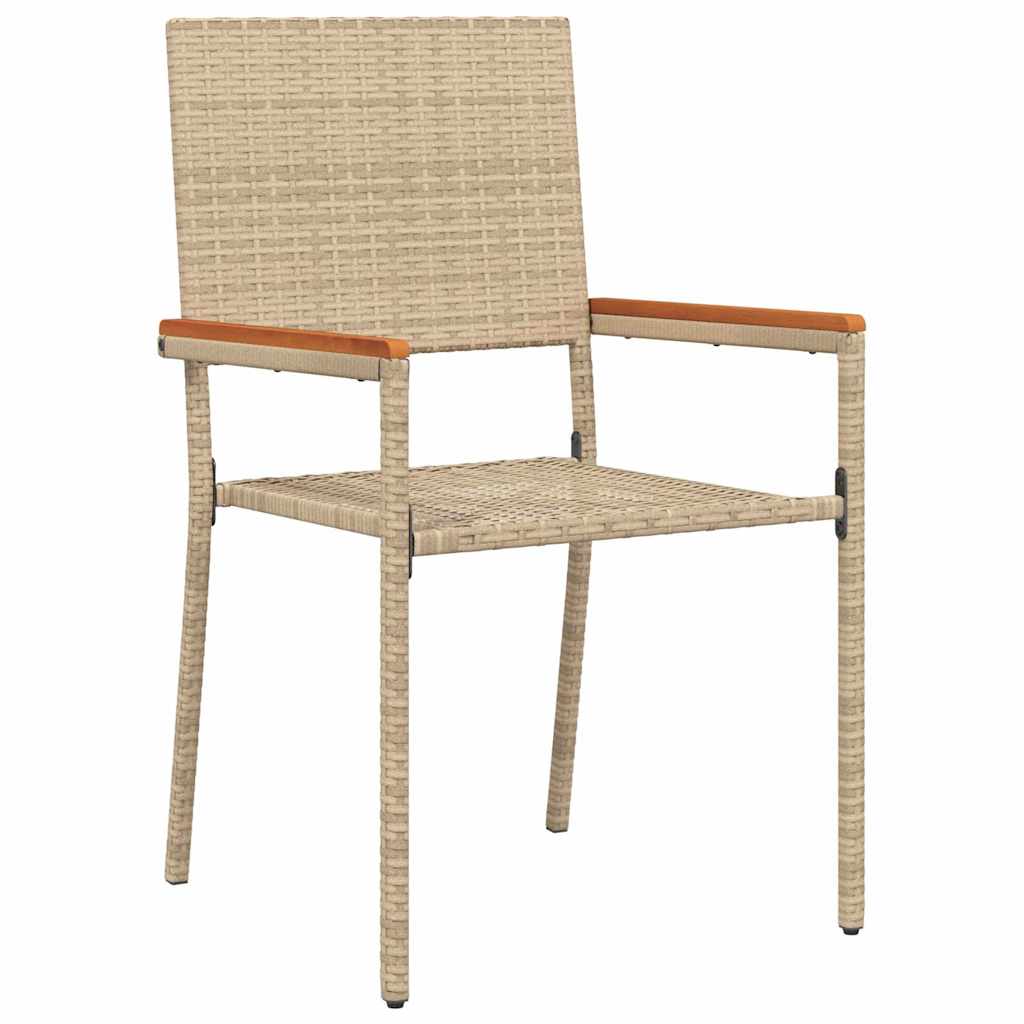 Garden Stacking Chairs 4 pcs Cream and Brown